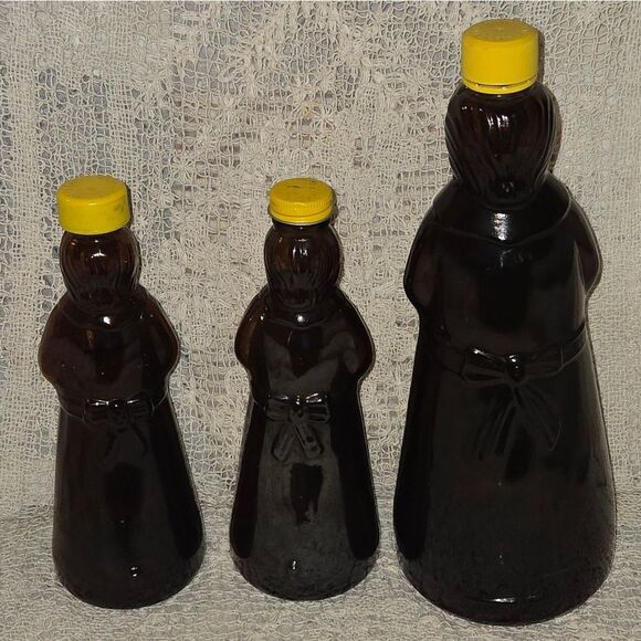 3 VINTAGE MRS. BUTTERWORTH'S Glass Bottle Lot 12”/9” Tall 1960s Hard To Find - Picture 13 of 13